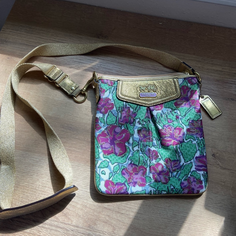 Coach floral crossbody bag